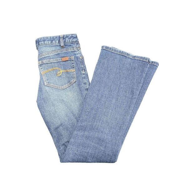 Justice Premium Jeans Simply Low Medium Wash Blue Jeans Bootcut Leg Kids 14R - Picture 1 of 9